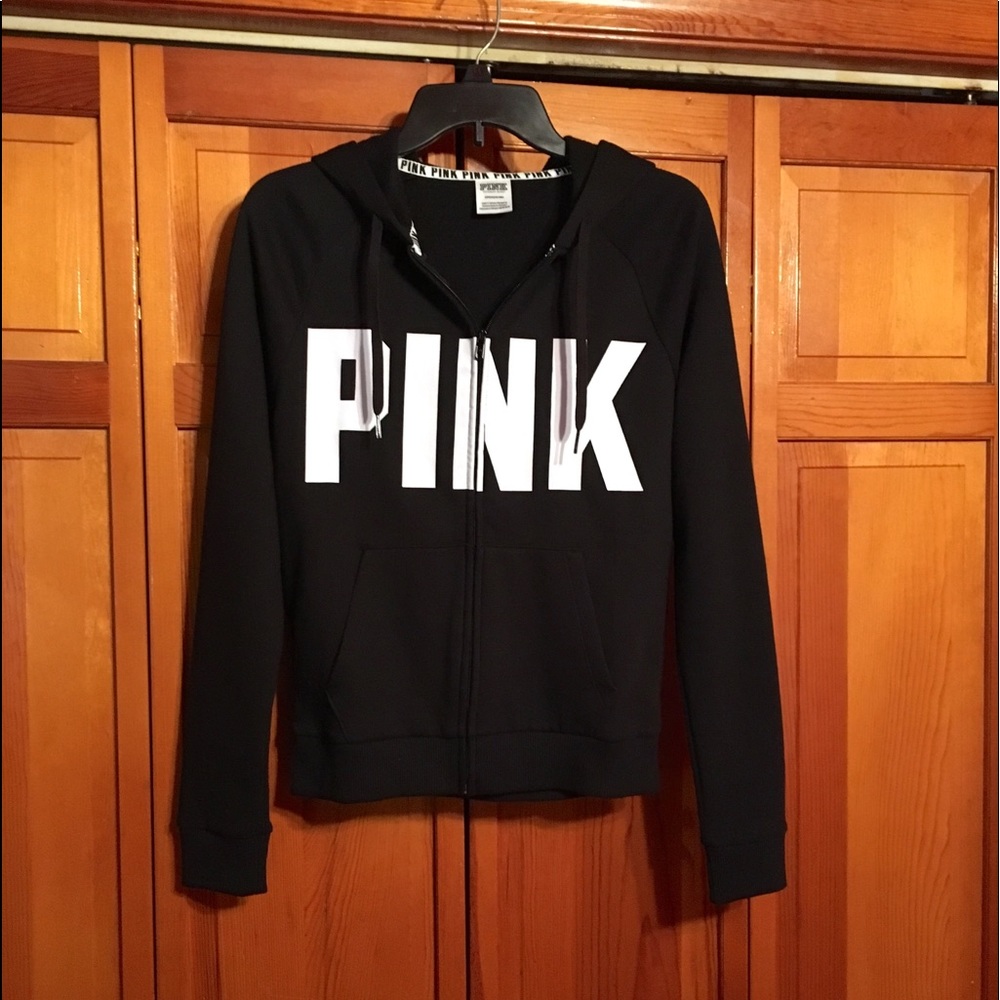 Victoria's Secret 'PINK'  Black White Hoodie S New